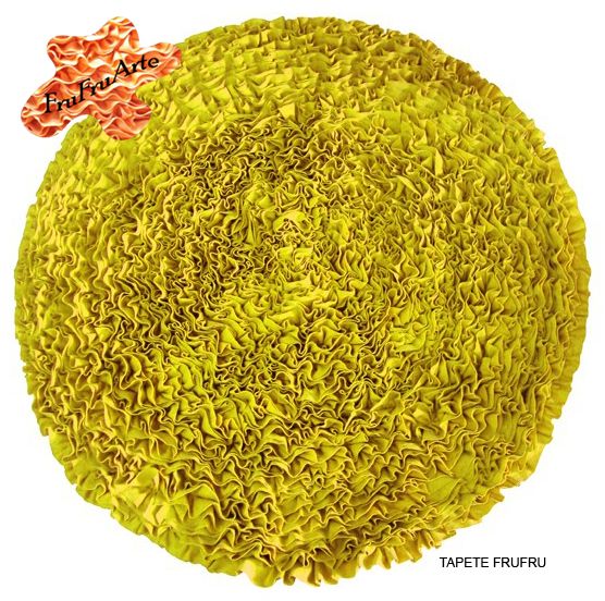 Tapete Frufru Redondo Amarelo