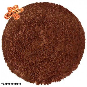 Tapete Frufru Redondo Marrom