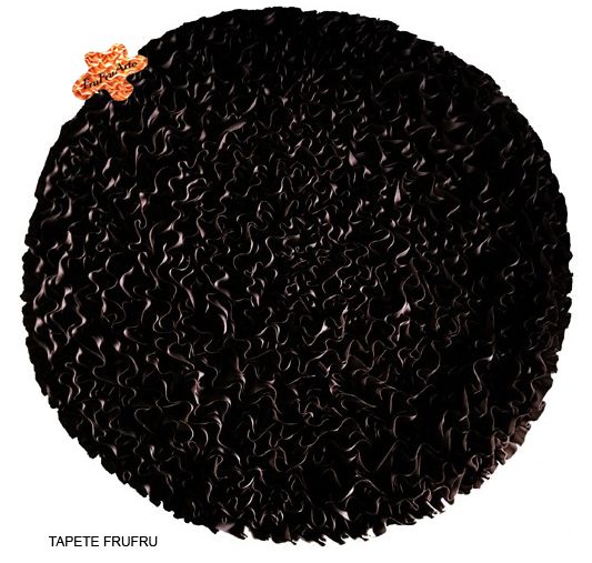 Tapete Frufru Redondo Preto